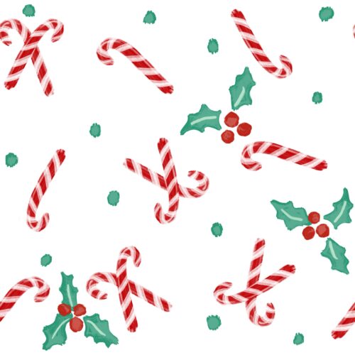 Lindsay Anne - Candy Cane Ditsy Dot White