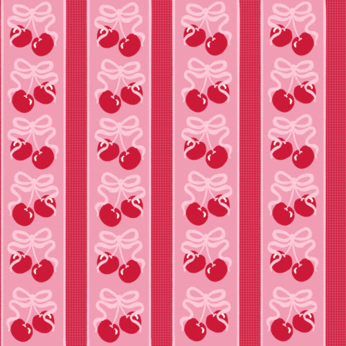 Vivie & Ash - Cherry Gingham Stripe Pink