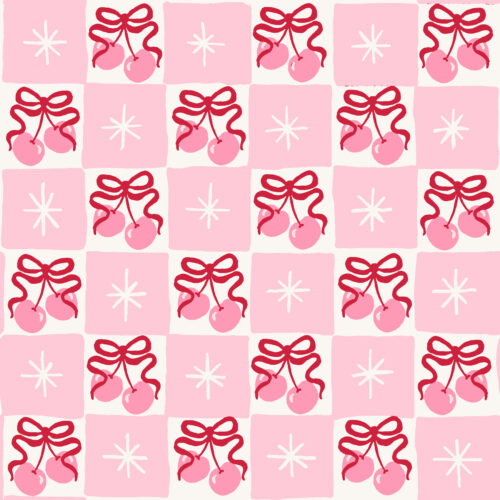 Vivie & Ash - Cherry Star Checker Light Pink