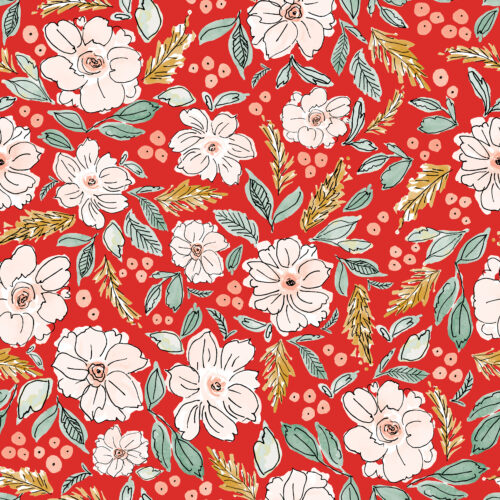 Indy Bloom Designs - Christmas Blossoms Red 14x14