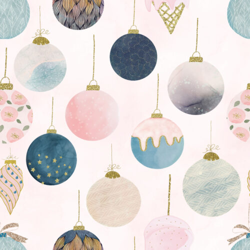 Hip Kid Design - Christmas Ornaments on Blush