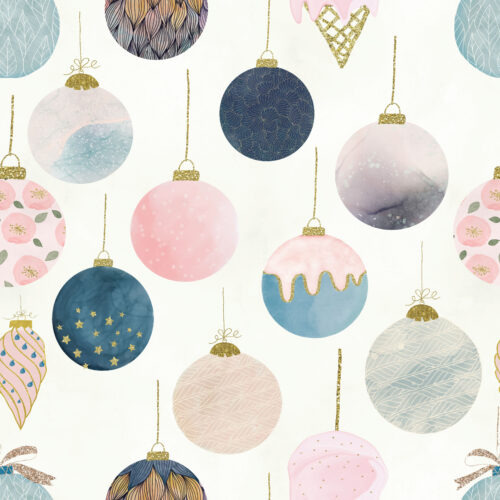 Hip Kid Design - Christmas Ornaments on Ivory