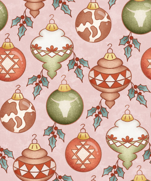 Krystal Winn - Christmas Y'all Ornament Pink