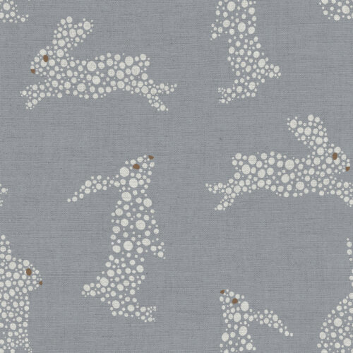Hip Kid Design - Cute Bunnies on Denim Blue Gray