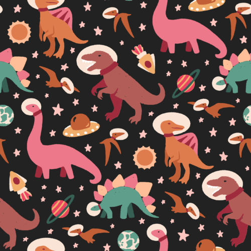 Dinosaur Astronauts Pink Colorway