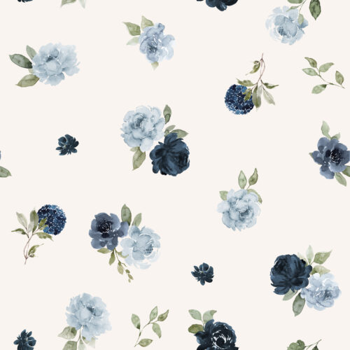 Dusty Blue Cottage Florals