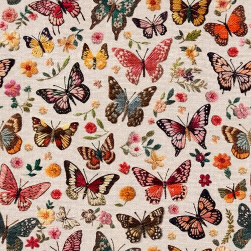 Embroidered butterflies