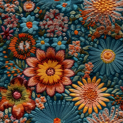 Embroidered flowers