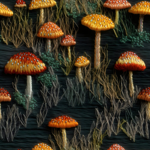 Embroidered mushroom