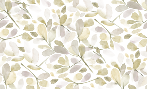 Sara Swanson - Faded Watercolor Leaves Warm Yellow