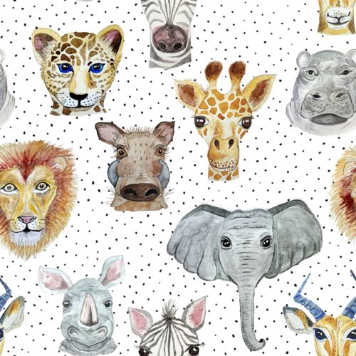 Faces of africa white dots