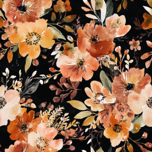 Fall Floral on Black