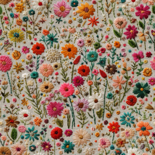 Field of flowers embroidery