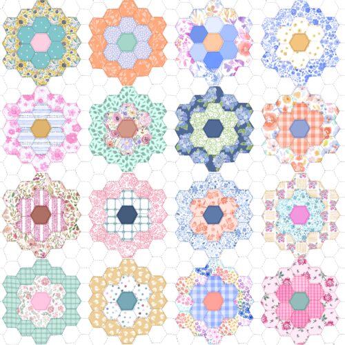 Lindsay Anne - Grandma#u2019s Garden Floral Quilt White Copyright Lindsay Wirt