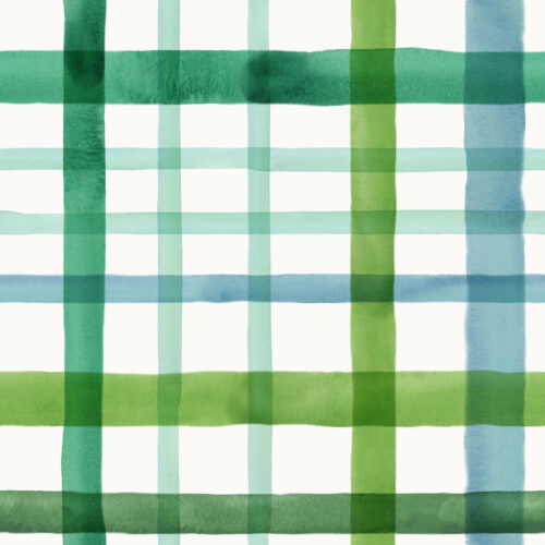 Hip Kid Design - Green, Mint and Blue Watercolor Plaid