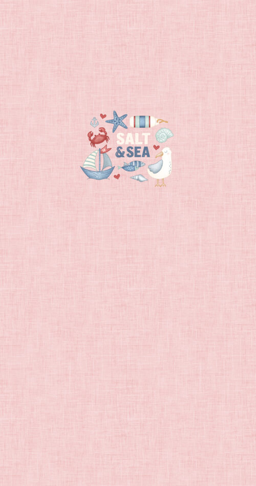 Harbor Bloom Panel- Salt and Sea- Pink