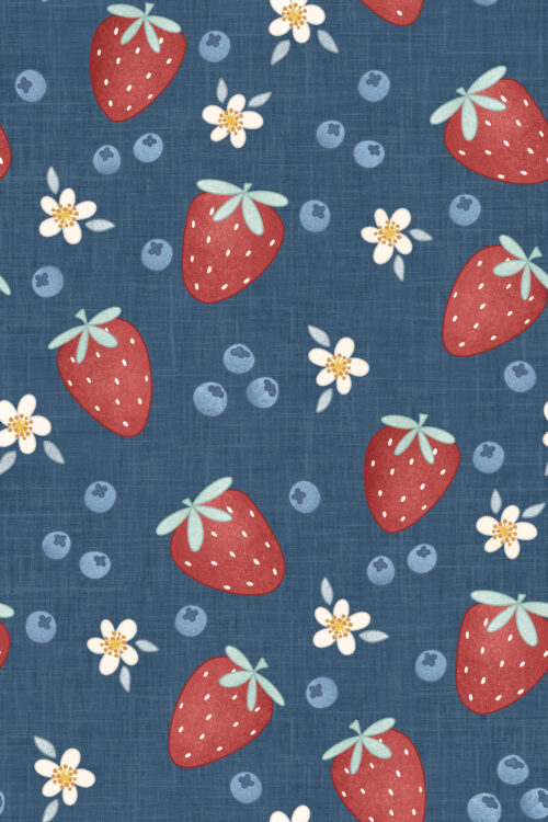 Harbor Bloom Strawberries Navy