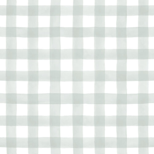 Hint of Green Watercolor Buffalo Check Plaid