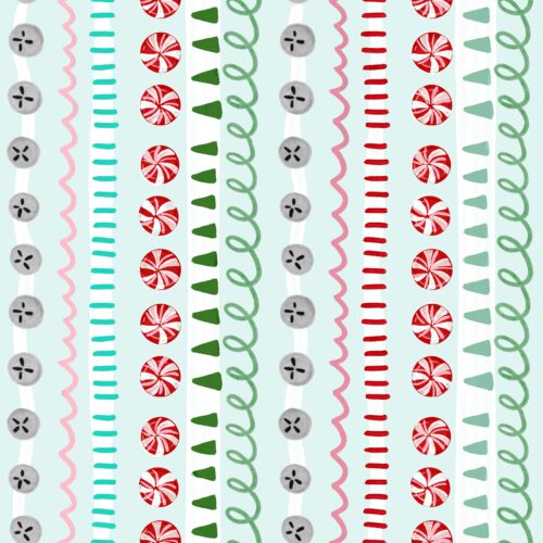 Lindsay Anne - Holiday Stripe Powder Blue Pink