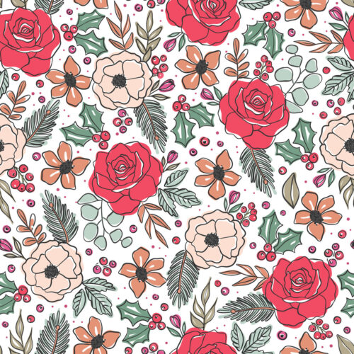 JSDChristmasfloralred 12×12