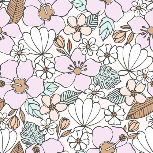 beach floral purple-