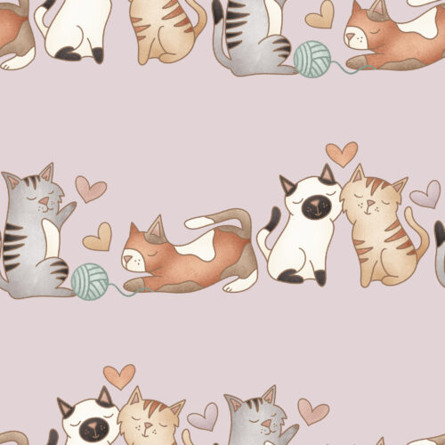 Krystal Winn - Kitty Love Cat Stripe Lavender