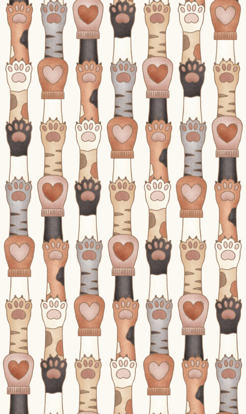 Krystal Winn - Kitty Love Mittens White