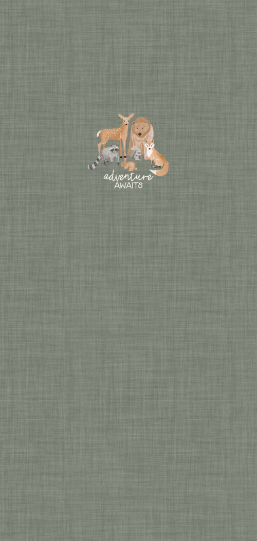 LBK Panel adventure awaits linen dark green