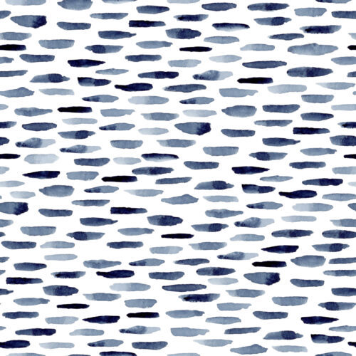 Midnight Blue and Dusty Blue Inky Watercolor Stripes