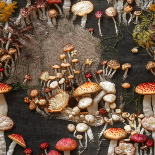 Mushroom embroidery