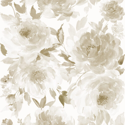 Neutral Peony Silhouette