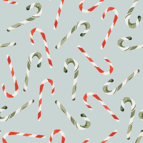 Hip Kid Design - Noel Candy Canes on Silvery Blue
