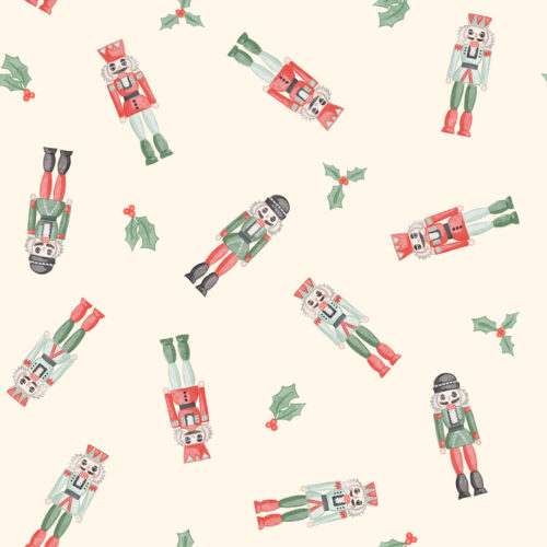 Nutcrackers tossed bright cream