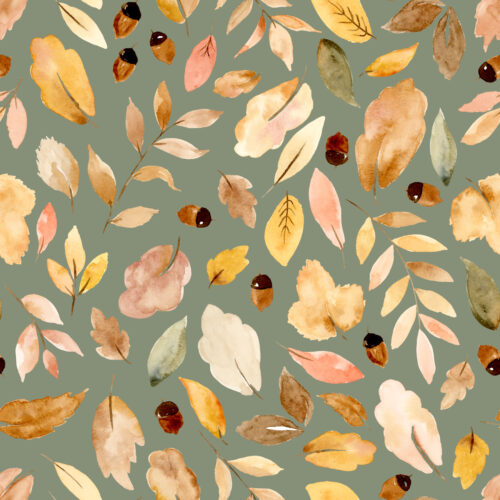 Hip Kid Design - Oak and Leaf on Moss Sage