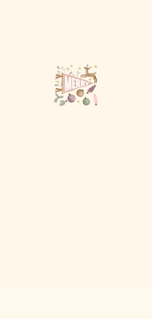 Panel Merry Pennant Cream19x