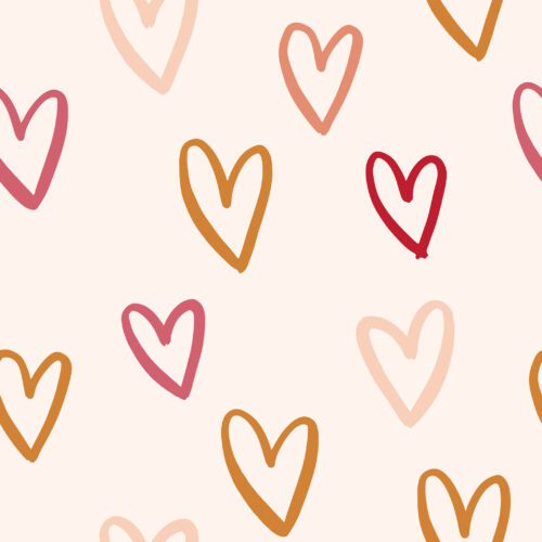 Indy Bloom Designs - Rainbow Hearts In Cream 7x7