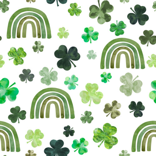 Hip Kid Design - Rainbows and Shamrocks on White