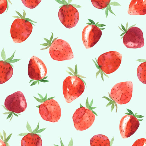 Hip Kid Design - Red Strawberries on Icy Blue