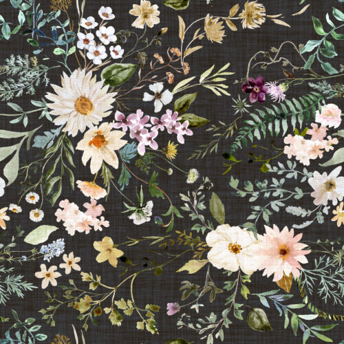 Hip Kid Design - Rustic Wildflowers on Charcoal