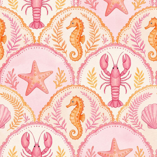 Scalloped sealife Pink