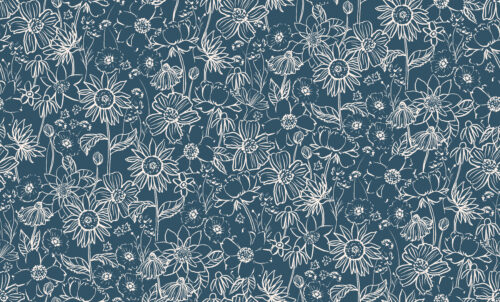 Indy Bloom Designs - Scarlet Autumn Sketch In Midnight Blue
