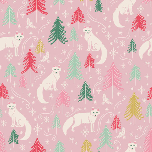 Snow Foxes Pink