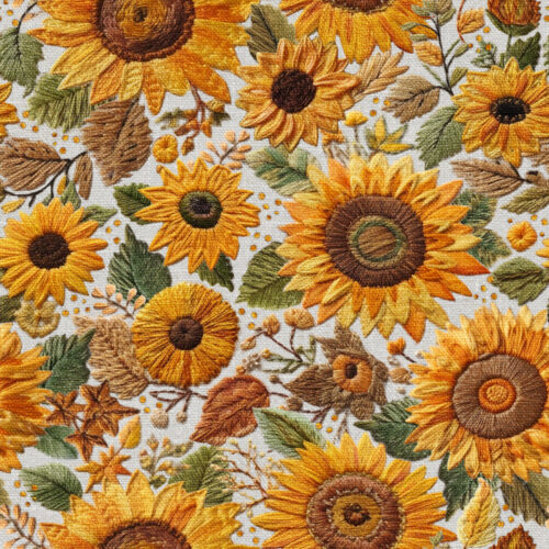 Sunflower floral embroidery