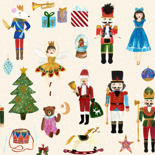 Hip Kid Design - The Nutcracker on Cream Snowfall