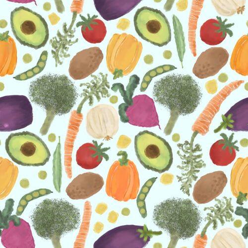 Lindsay Anne - Veggies Lt Blue