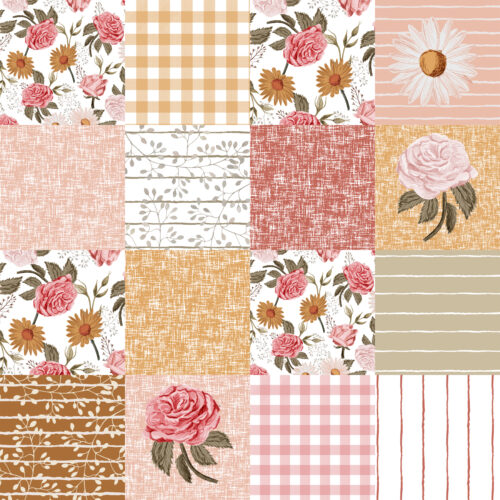 Vintage Roses And Daises Florals Quilt