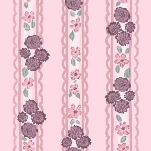 Lindsay Anne - Vintage Wallpaper Blooms Pink