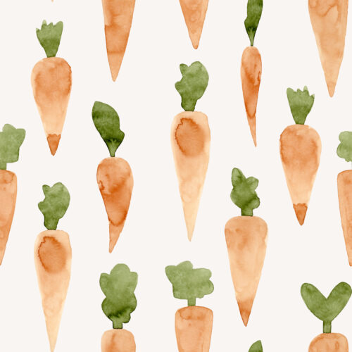 Hip Kid Design - Watercolor Carrots Spring Wood