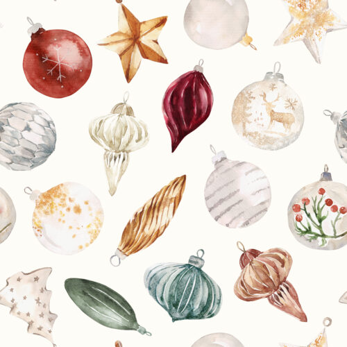 Hip Kid Design - Watercolor Christmas Ornaments
