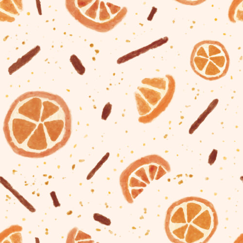Seamless Gal - Watercolor Cinnamon Orange On Tan